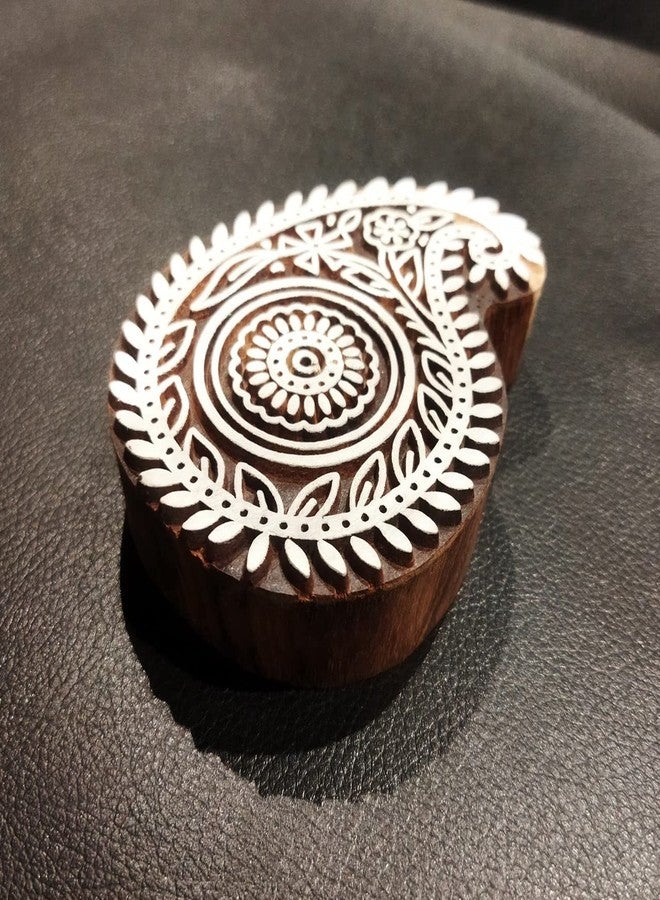 ecofynd Paisley Wood Block Stamps (Pack of 1), Wooden Blocks for Block Printing Stamp Set, Artistic Shapes Craft Kids Saree Border DIY Henna Fabric Textile Paper Clay Pottery Hand-Carved (BLOCK007) - Image 4